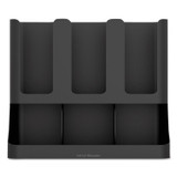 EMS MIND READER LLC UPRIGHT6BLK Flume Six-Section Upright Coffee Condiment/Cup Organizer, 11.5 x 6.5 x 15, Black