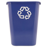 RUBBERMAID COMMERCIAL PROD. 295773BE Deskside Recycling Container with Symbol, Large, 41.25 qt, Plastic, Blue