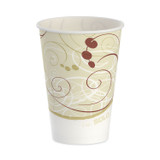 DART SOLO® R7NSYM Symphony Design Wax-Coated Paper Cold Cups, 7 oz, Beige/White/Red, 100/Sleeve, 20 Sleeves/Carton