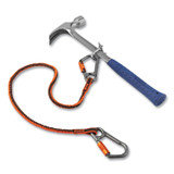 TENACIOUS HOLDINGS, INC. ergodyne® 19828 Squids 3118F(x) Tool Lanyards with Locking Aluminum Carabiners, 15 lb Working Capacity, 38" to 48" Long, Orange/Gray