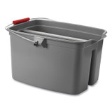 RUBBERMAID COMMERCIAL PROD. 262888GY 19 Quart Double Utility Pail, Plastic, Gray, 18 x 14.5 x 10
