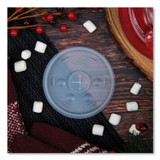 DART 12SL Plastic Lids for Foam Cups/Bowls/Containers, Flat with Straw Slot, Fits 6 oz to 14 oz, Translucent, 100/Pack, 10 Packs/Carton