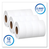 KIMBERLY-CLARK PROFESSIONAL Scott® 07223 Essential JRT Jumbo Roll Bathroom Tissue, Septic Safe, 1-Ply, 3.55" x 2,000 ft, White, 12 Rolls/Carton