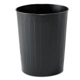 SAFCO PRODUCTS 9604BL Round Wastebaskets, 23.5 qt, Steel, Black