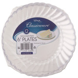 WNA, INC. RSCW61512 Classicware Plastic Plates, 6" dia, Clear, 12/Pack, 15 Packs/Carton
