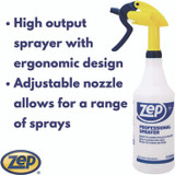 ZEP INC. Commercial® HDPRO36EA Professional Spray Bottle with Trigger Sprayer, 32 oz Bottle, Clear