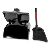 RUBBERMAID COMMERCIAL PROD. 253200BLA Lobby Pro Upright Dustpan, with Cover, 12.5w x 37h, Plastic Pan/Metal Handle, Black