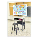 SAFCO PRODUCTS 1205BL AlphaBetter Adjustable-Height Student Stool, Backless, Supports Up to 250 lb, 35.5" Seat Height, Black