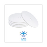 BOARDWALK 4021WHI Polishing Floor Pads, 21" Diameter, White, 5/Carton