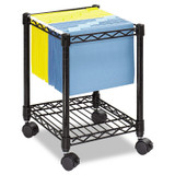 SAFCO PRODUCTS 5277BL Compact Mobile Wire File Cart, Metal, 1 Shelf, 1 Bin, 15.5" x 14" x 19.75", Black