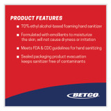 BETCO CORPORATION 7950400 Clario Advanced Alcohol Foaming Sanitizer, 1 gal Bottle, Citrus, 4/Carton
