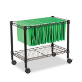 ALERA FW60-1424BL One-Tier File Cart for Side-to-Side Filing, Metal, 1 Shelf, 1 Bin, 24" x 14" x 21", Black