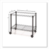 ALERA FW60-1424BL One-Tier File Cart for Side-to-Side Filing, Metal, 1 Shelf, 1 Bin, 24" x 14" x 21", Black