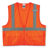 TENACIOUS HOLDINGS, INC. ergodyne® 21153 GloWear 8225Z Class 2 Standard Solid Vest, Polyester, Orange, Small/Medium