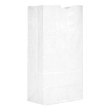 GEN General GW20500 Grocery Paper Bags, 40 lb Capacity, #20, 8.25" x 5.94" x 16.13", White, 500 Bags