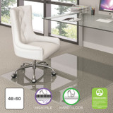 DEFLECTO CORPORATION CMG70434860 Premium Glass Chair Mat for Flat to Plush Pile Carpeted and Hard Floors, Rectangular, Polished Edges, 48" x 60", Clear