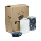 PACTIV EVERGREEN CORPORATION OC32B Newspring VERSAtainer Microwavable Containers, Oval, 32 oz, 9.1 x 6.7 x 1.9, Black/Clear, Plastic, 150/Carton