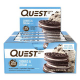 QUEST NUTRITION 00018 Protein Bars, Cookies and Cream, 2.12 oz Bar, 12 Bars/Box