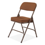 NATIONAL PUBLIC SEATING NPS® 3219 3200 Series Premium Fabric Dual-Hinge Folding Chair, Supports Up to 300 lb, Gold Seat, Gold Back, Brown Base, 2/Carton