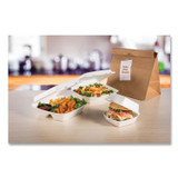 DART 95HT3R Foam Hinged Lid Containers, 3 Compartments, 9.25 x 9.5 x 3, White, 100/Sleeve, 2 Sleeves/Carton