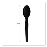 BOARDWALK SPOONHWBLA Heavyweight Polystyrene Cutlery, Spoon, Plastic, Black, 1,000/Carton