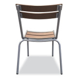 JMC FURNITURE ELCANOCHRSLW Elcano Series Side Chair, Outdoor-Seating, Supports Up to 300 lb, 20" Seat Height, Brown/Silver Seat, Brown Back, Silver Base