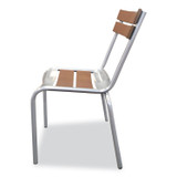 JMC FURNITURE ELCANOCHRSLW Elcano Series Side Chair, Outdoor-Seating, Supports Up to 300 lb, 20" Seat Height, Brown/Silver Seat, Brown Back, Silver Base