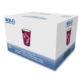 DART SOLO® OF8BI-0041 Paper Hot Drink Cups in Bistro Design, 8 oz, Maroon, 500/Carton