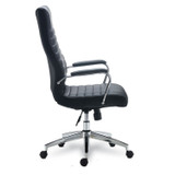 ALERA ED41B19 Alera Eddleston Leather Manager Chair, Supports Up to 275 lb, Black Seat/Back, Chrome Base