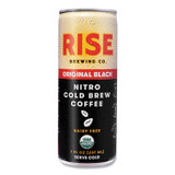 RISE BREWING CO. 00043 Nitro Cold Brew Latte, Original Black, 7 oz Can, 12/Carton