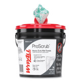 KIMBERLY-CLARK PROFESSIONAL WypAll® 91371CT Power Clean ProScrub Pre-Saturated Wipes, 9.5 x 12, Citrus Scent, Green, 75/Bucket, 6 Buckets/Carton