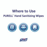 GO-JO INDUSTRIES PURELL® 902712BX Cottony Soft Individually Wrapped Sanitizing Hand Wipes, 5 x 7, Unscented, White, 120/Box