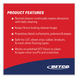 BETCO CORPORATION 16830400 Reinforce Floor Cleaner and Protectant, Lemon Scent, 1 gal Bottle, 4/Carton