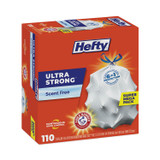 REYNOLDS FOOD PACKAGING Hefty® E88368 Ultra Strong Tall Kitchen Trash Bags, Drawstring, 13 gal, 23.75" x 24.88", White, 110/Box