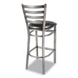 JMC FURNITURE WHBSCLR White Horse Series Barstools, Supports Up to 300 lb, 29.5" Seat Height, Black Seat, Industrial Clear-Coat Steel Back/Frame