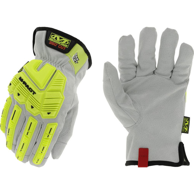 Mechanix Wear MCLMP-X00-009 Cut & Puncture Resistant Gloves; Glove Type: Cut & Puncture-Resistant; Impact-Resistant ; Primary Material: Leather ; Women's Size: Small ; Men's Size: Medium ; Color: Yellow; Gray ; Lining Material: Leather