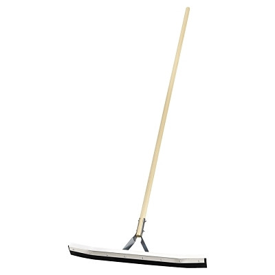 Magnolia Brush Non-Sparking Floor and Driveway Squeegee, Curved, 24 in, Black Rubber, Includes Steel Bracketed Handle