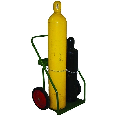 Saf-T-Cart™ 800 Series Cart, Holds 2 Cylinders, 6-1/2 to 9-1/2 in dia, 14 in Semi-Pneumatic Wheels