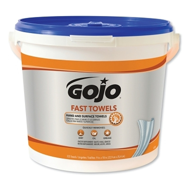 Gojo® FAST WIPES® Hand Cleaning Towels, Citrus, Wet Wipe Bucket, 225