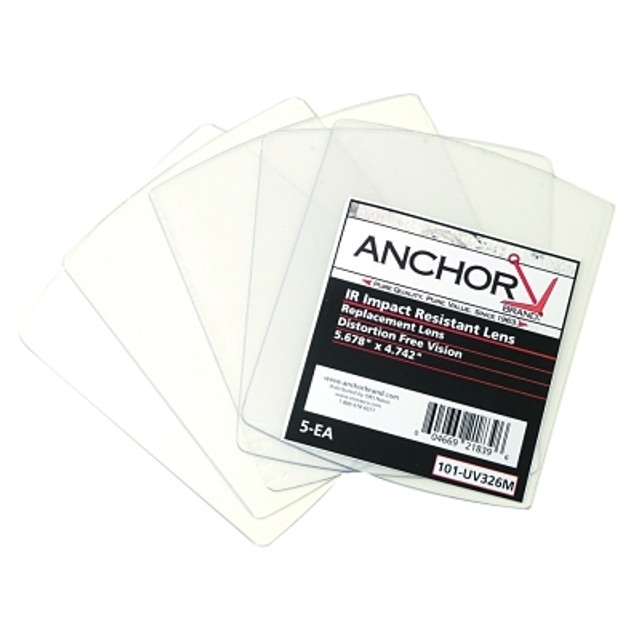 ORS Nasco Anchor Brand UV326M Cover Lens, Miller, Outside Cover Lens, 5.675 in x 4.742 in, Polycarbonate, Clear