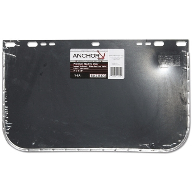 ORS Nasco Anchor Brand Visor, Dark Green, Aluminum Bound, 15-1/2 in L x  9 in H, for Jackson Safety® Head Gear/Cap Adaptors