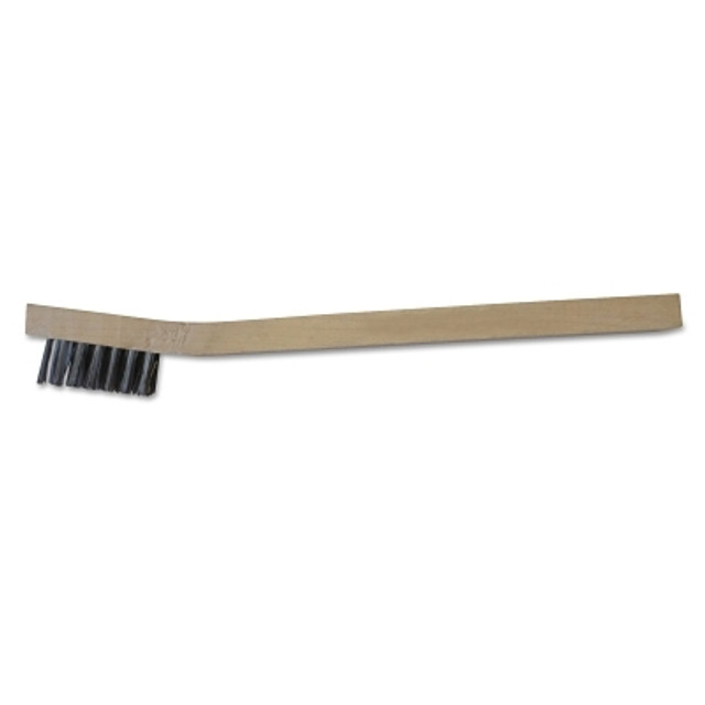 ORS Nasco Anchor Brand Inspection Brush, 3 x 7 Rows, Stainless Steel Bristles, Curved Wood Handle