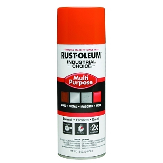 Rust-Oleum® Industrial Rust-Oleum® 1653830V Industrial Choice 1600 System Enamel Aerosol, 12 oz, OSHA Safety Orange, Hi-Gloss