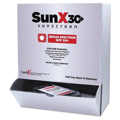 First Aid Only® SunX30 Sunscreen Lotion Packet, 50 per Box