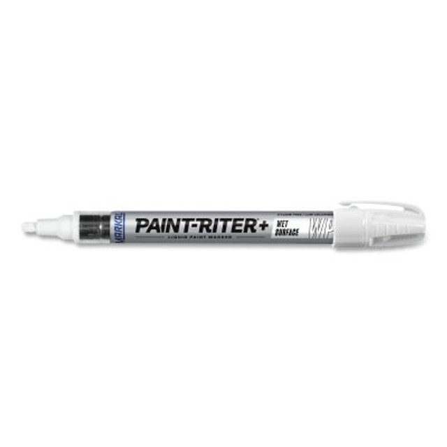 LA-CO Industries Inc Markal® Paint-Riter®+ Wet Surface Marker, 1/8 in Tip, Medium, White