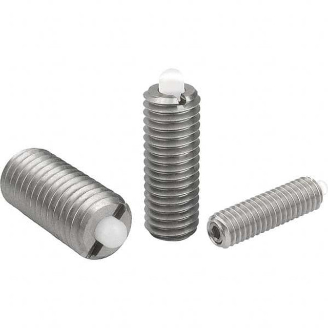 KIPP K0320.A1 Threaded Spring Plunger: #10-32, 0.7087" Thread Length, 0.0945" Dia, 0.0906" Projection