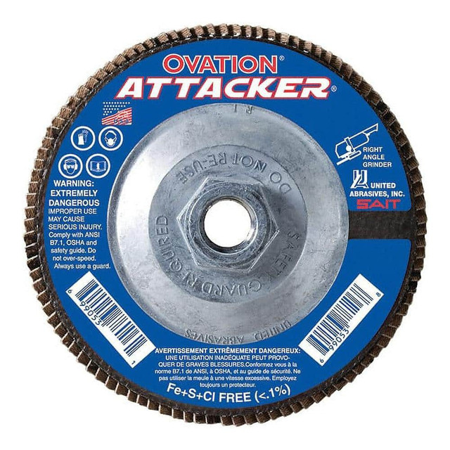 Sait 76319 Flap Disc: 5/8-11 Hole, 80 Grit, Zirconia Alumina, Type 27