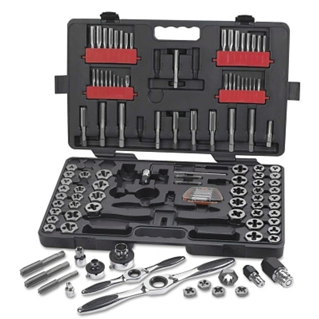 Apex Tool Group GEARWRENCH® 82812 114 Piece Combination Ratcheting Tap and Die Drive Tool Set, Inch/Metric, Hex