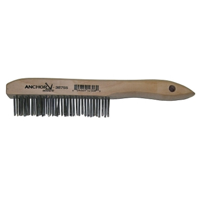 ORS Nasco Anchor Brand Hand Scratch Brush, 4 X 16 Rows, Stainless Steel Bristles, Shoe Wood Handle