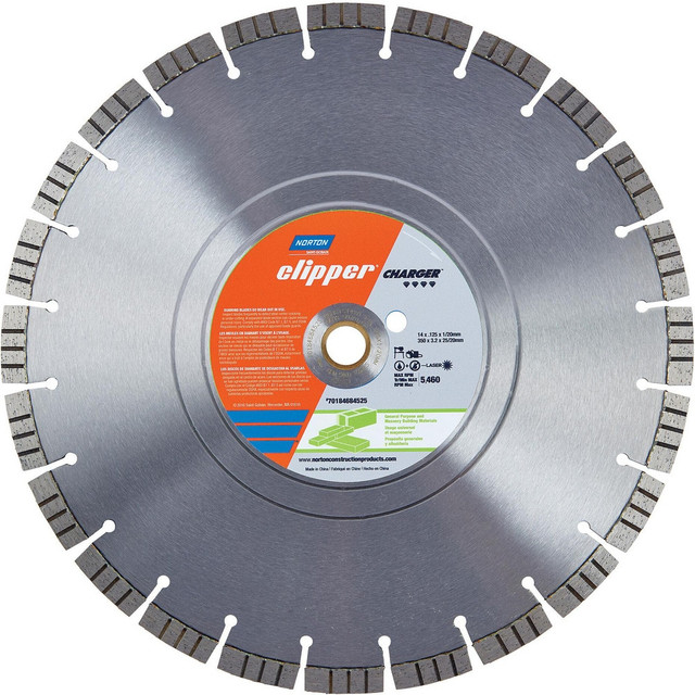 Norton 70184684524 Wet & Dry Cut Saw Blade: 12" Dia, 1" Arbor Hole, 0.125" Kerf Width, 17 Teeth